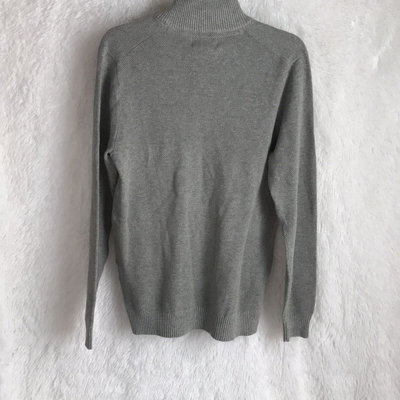 CLUB ROOM Grey Textured Quarter Zip Pullover Sweat - Picture 11 of 11